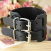 Unbranded Men's Punk Wide Genuine Leather Belt Wristband Bangle Cuff
