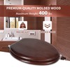 Angel Shield Durable Wood Veneer Natural Toilet Seat Metal Hinged