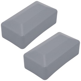 SKIR'CO Pack of 2 Fence Post Caps, Rectangular Grey Plastic Caps 40 x 80 mm, Fence Post Cover Window Grey RAL 7040 Colour