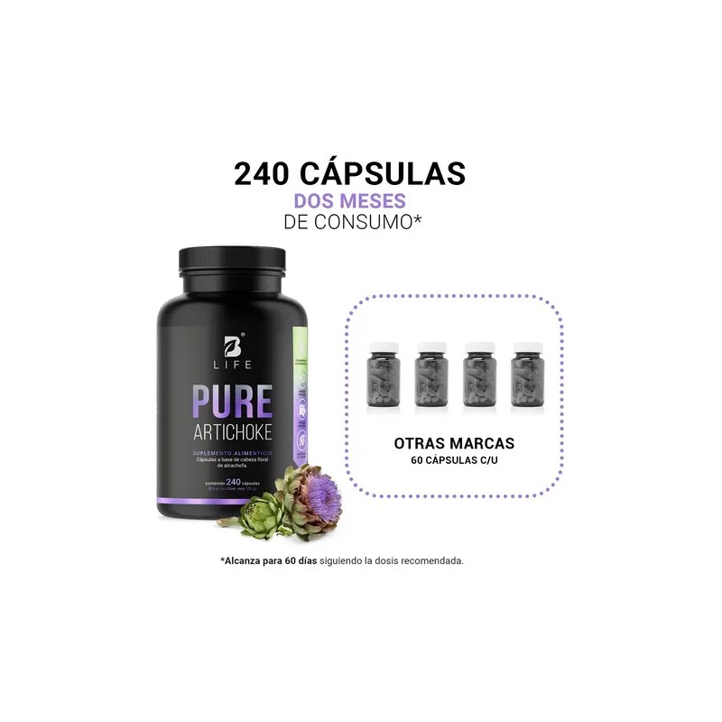 Alcachofa Pura De 240 Cápsulas 500 Mg. Pure Artichoke B