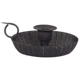 Chic Antique Candlestick with Handle Slate Grey