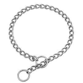 SGODA Chain Dog Training Choke Collar, 304 Stainless Steel, Total Length 26 in, 4 mm