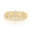Round Cut White Cubic Zirconia Princess Crown Ring in 14k