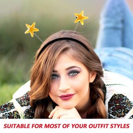 BESTYASH Small Star Headband Party Headband Star Headband Girls Party Headband for Women Star Headband for Holiday Girls Headband Hair Accessories for Women Fabric Yellow