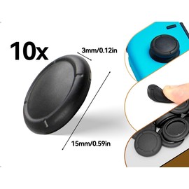 Emezddo 10 Stück Joystick Kappen,Daumengriffe Controller Ersatzkappe,Silikon Griffabdeckungen,Thumbsticks,Schutzhülle,Kompatibel mit Switch Spielkonsolen,Kompatibel mit Lite Spielkonsole(Schwarz)