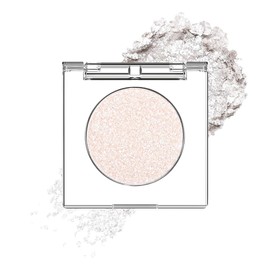 CAKAILA Single Silver White Glitter Shimmer Eyeshadow,Bright High Pigment Intense Monochrome Eye Shadow,Buildable Sparkly Eye Glitter Shimmer Finish,24 Hour Eye Makeup Longwear Waterproof,Blendable
