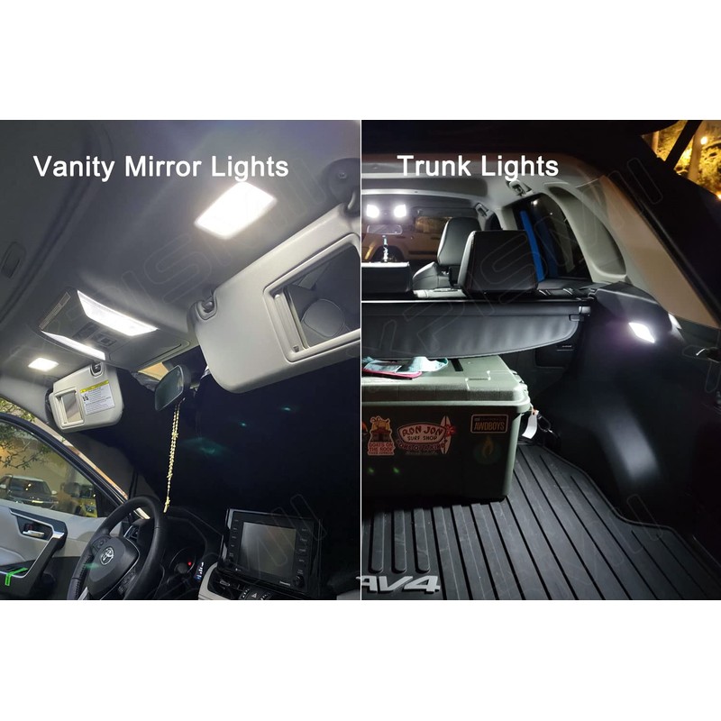 Xpismii 8 Piece 6000K White RAV4 LED Interior Light Kit