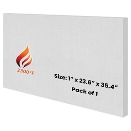 Ceramic Fiber Board - 1" Thick x 23.6" x 35.4" - 2300F Rated - Pack of 1 - Fireproof Board - Ceramic Insulation Baffle Board for Stove, Fireplace, Pizza Oven, Forge, Furnace, Kiln, Boiler