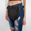 Applique Leather Belt Bag-Flower