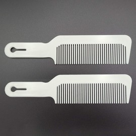 8.75IN PLASTIC FLATTOP BUTCH COMB, WHITE (2 PACK)