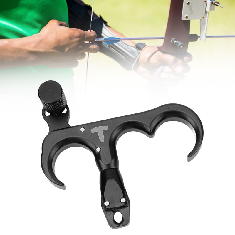 3 Finger Hand Held Bow Release Aluminum Alloy Thumb Release