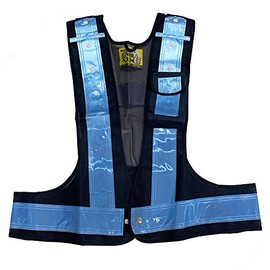 Mizukei Yakutsu 3001004 Multifunctional Safety Vest, Navy Base, Light Blue Line