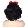 generic Peluca De Mujer Negra Corta Rizada Blanca Nieve Cosplayresi