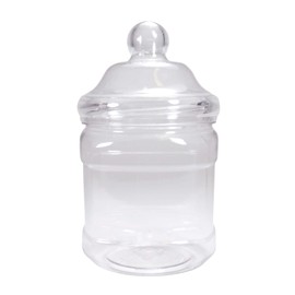 Clear Plastic 1350ml Jars with Victorian Screw Top Lids (Pack of 3) by Britten & James. Ideal for Parties, Weddings and general food storage.