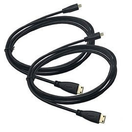 Seadream 2Pack 6Feet Micro HDMI Male Type D to Type C Mini HDMI Male Connector Adapter Cable Cord (Black 2Pack)