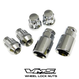 VMS Racing 4 VMS Racing 12X1.5 Drag Wheel Chrome Close End Anti Theft Lock Nut Forged Steel