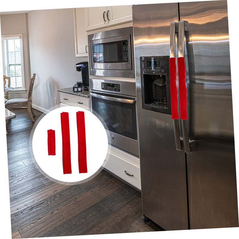 Mobestech 3pcs Refrigerator Door Handle Protector Elegant Design Prevents Stains