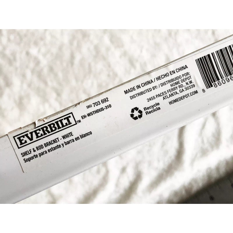 Everbilt 1 New Everbilt EH-WSTHOUSH-310 White Steel Closet Rod 14"