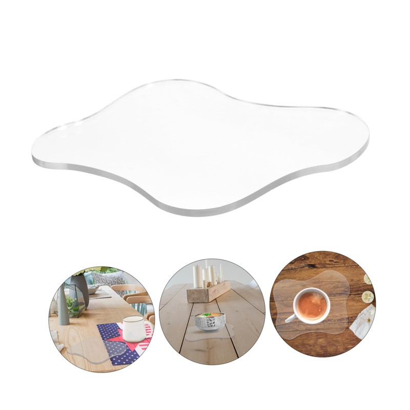 OHPHCALL Acrylic Cup Coaster Transparent Tabletop Mats for Home Office