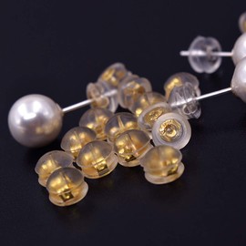 ArashiFan Piercing Catcher Clasp 925 Silver 18K Gold Plated Pink Gold Piercing Lock Non Drop Piercing Catcher (8 Pairs Tubes)