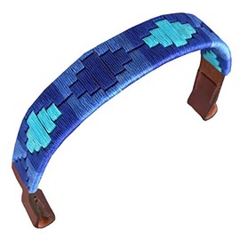 Carlos Diaz Designer Genuine Leather Waxed Embroidered Gaucho Polo Horse Bridle Browband (Pony 14 inches)