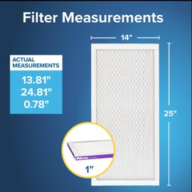 Filtrete 14x25x1 AC Furnace Air Filter, MERV 12, MPR 1500, CERTIFIED asthma & allergy friendly, 3 Month Pleated 1-Inch Electrostatic Air Cleaning Filter, 4-Pack (Actual Size 13.81x24.81x0.78 in)