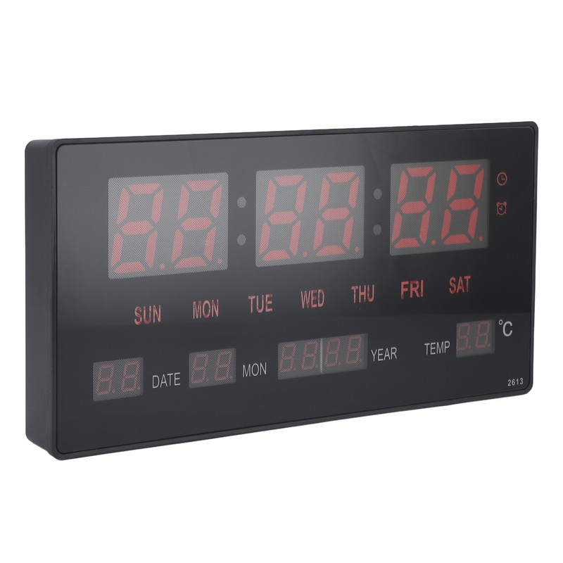 LED Number Clock Large Big Digital Display with Temperature Wall