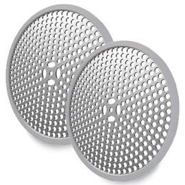2 Pack Round Shower Drain Hair Catcher Strainer, Flat Drain Protector Cover for Shower Silicone Non Slip for Bathroom and Kitchen Filter Shower Drain Protection Flat Strainer - Grey