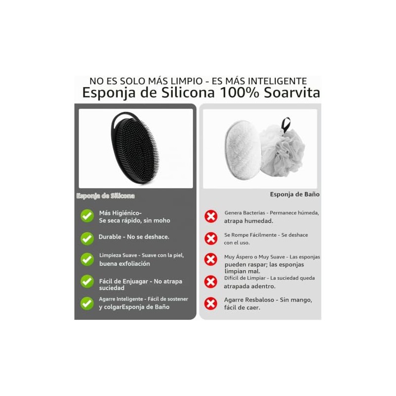 4 pcs Cepillo de Baño de Silicona, Cepillo Corporal de