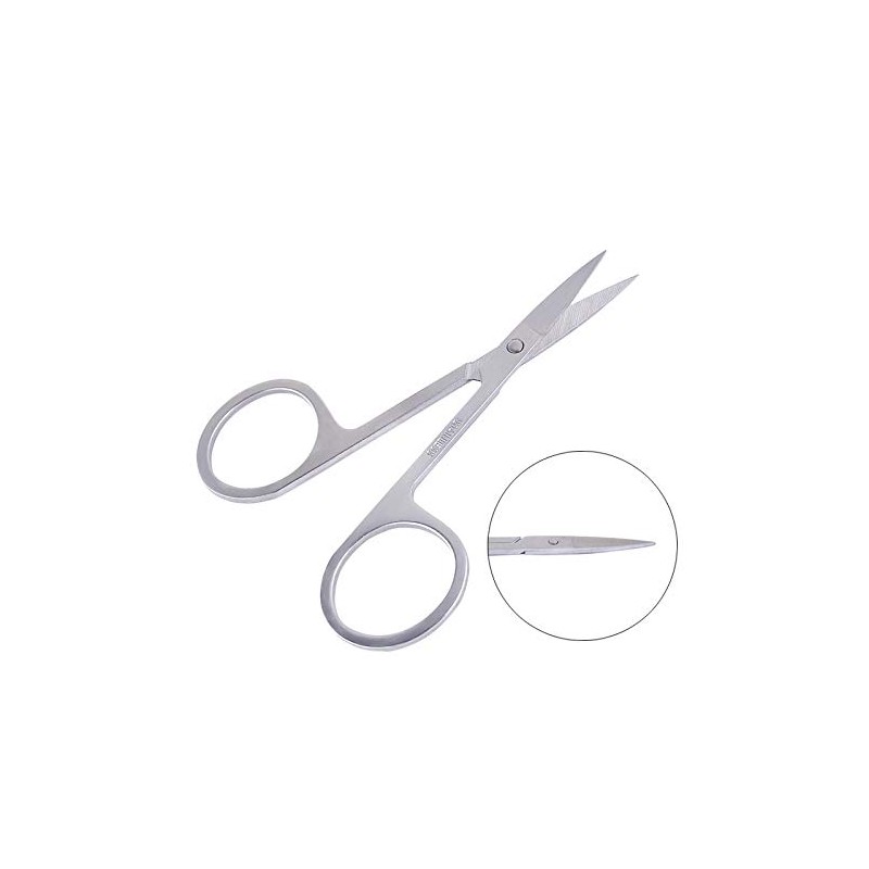 Tijeras de corte de pestañas de cejas de acero inoxidable