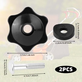 lasuroa 2pcs Lawn Mower Handle Knobs with 2 Screws & 4 Washers Handle Knob & Bolt Washer Kit for Toro Lawn Mowers/Snow Blowers 92-2260, 106-4161, 107-3844 (Black)
