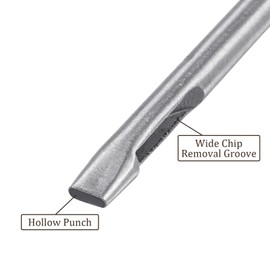 Kozelo 3pcs Oval Leather Hole Punch - [2 x 6mm] 45# Steel Flat Punch Cutter Tool Hollow Punching for Belt Leather Craft Clothes Use, 100mm / 4" Long