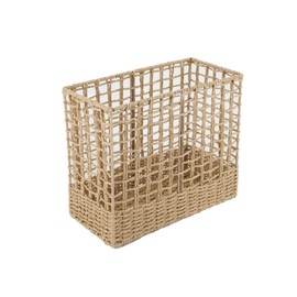 YRMT Magazine Holder Paper Rope Woven Storage Basket for Magazines, Newspapers, Books Decorative Folder Organizer Bin for Home Office