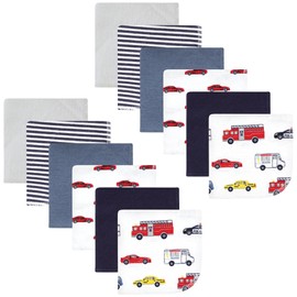 Hudson Baby Unisex Baby Flannel Cotton Washcloths, Going Places 12 Pack, One Size