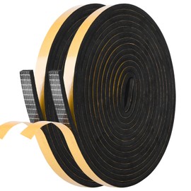 Self Adhesive Foam Tape Weatherstrip 1/2in x 1/4in x 42Ft High Density Foam Insulation Strips Foam Seal Weather Stripping with Strong Adhesive for Door and Window Sound Isolation Soundproofing