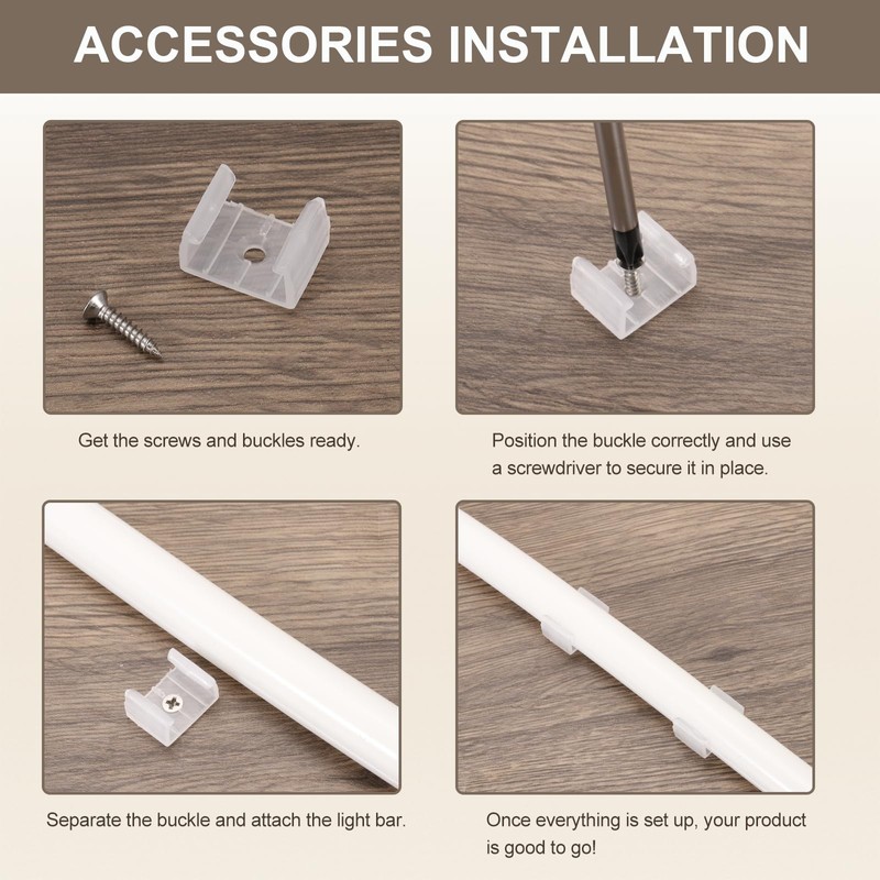 MECCANIXITY LED Neon Mounting Clips Holder, Mounting Bracket Support Fixing