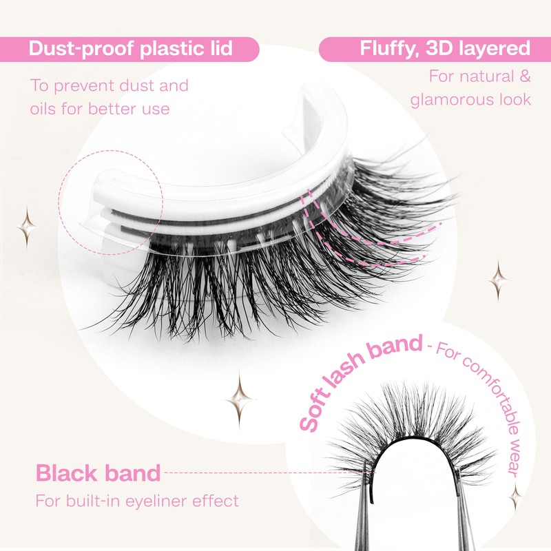 Self Adhesive Eyelashes Natural Look Spiky Manga Press On Lashes