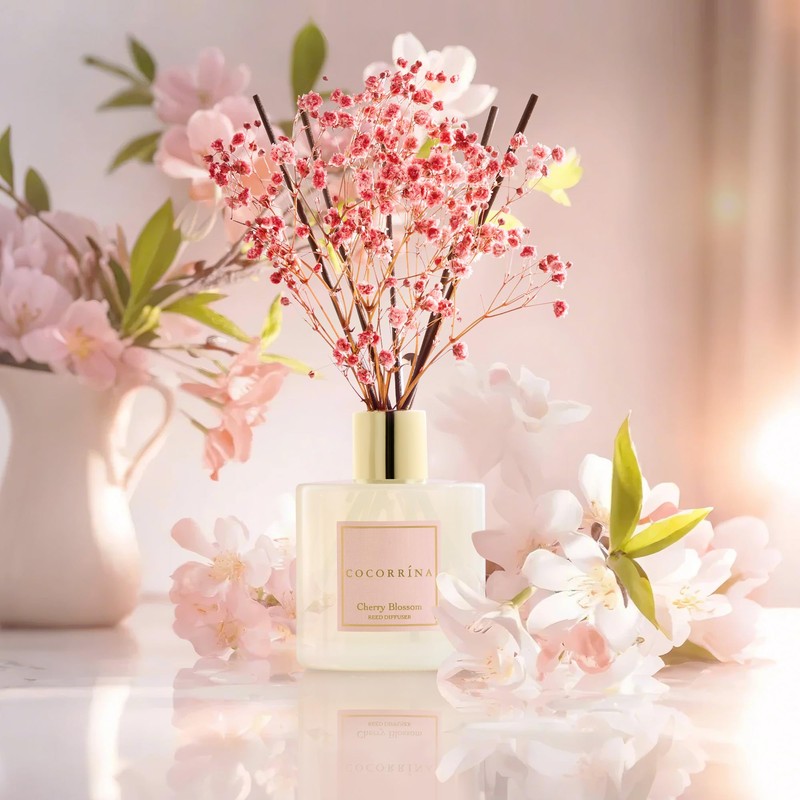 COCORRÍNA Reed Diffuser - Cherry Blossom 6.7 Fl.oz Reed Diffuser