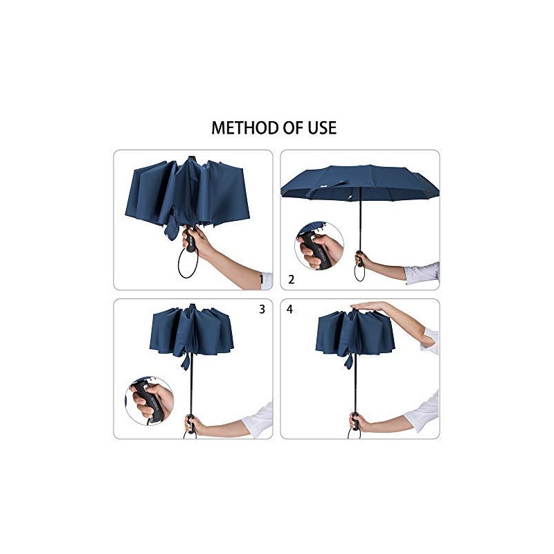 ZOMAKE Compact Umbrella, Auto Open & Close Travel Folding Umbrella,