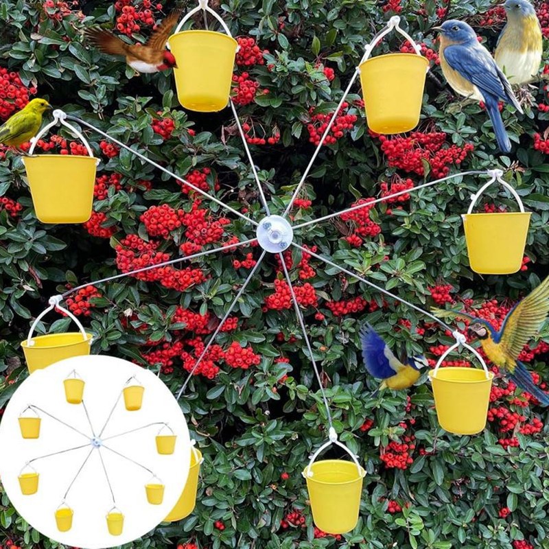 Ferris Wheel Bird Feeder Dynamic Design Endless Fun Outdoor Hanging