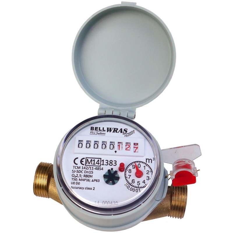 Single-Jet Cold Water Meter 1/2" BSP (15mm) with Push-on Hose