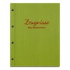 Handmade Certificate Folder with Your Own Name in Green Linen