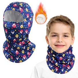 AYPOW Kids Thermal Balaclava Winter, Windproof Kids Full Face Mask Neck Warmer, Cycling Balaclava Ski Mask Helmet Liner with Warm Fleece Lining, Snood for 4-12 Years Boys Girls Children Outdoor Sport