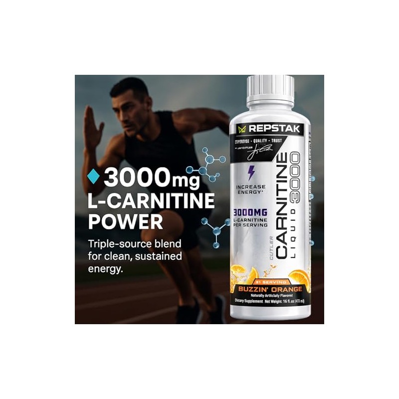 Liquid L-Carnitine 3000mg Blend, Buzz'in Orange Flavour, Triple-Source Carnitine with