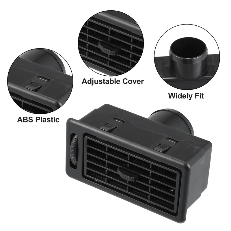 ACROPIX 10.5x4.7cm Black AC Air Conditioner Vent Outlet Universal RV