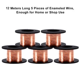 Lwuey Enameled Copper Wire, 5 Rolls 0.1mm Magnet Coil Soldering Welding Winding Electrical Conductivity Enamelled Jump Wires Repair Jewelry Making Electronics Motherboard Transformer Speakers