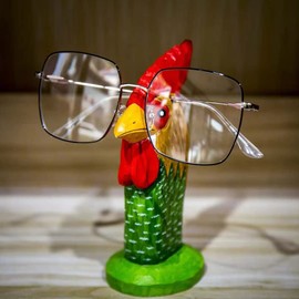 Cute Animal Eyeglass Holder， Wooden Eyeglass Stand Holder, Glasses Accessories for Home, Desk, Office (Flamingo)