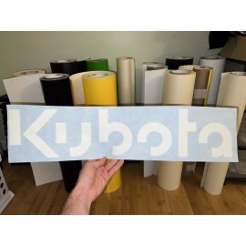 KUBOTA 24” WHITE LOGO DECAL STICKER Truck Window - Tractor Skid Steer Excavator