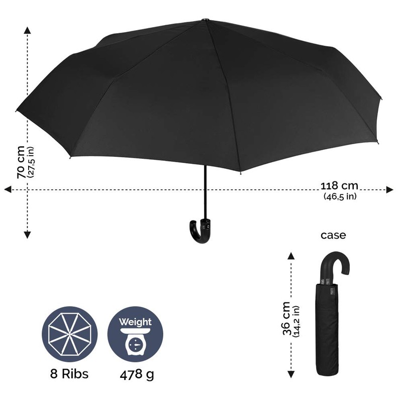 Perletti Technology Golf Pocket Umbrella Men's Open Automatic Umbrella Storm