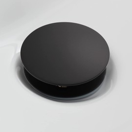 CIENCIA BW03B-1 Pop-Up Drain Fitting Valve for Washbasins without Overflow, Brass Valve, Drain Fitting, Black